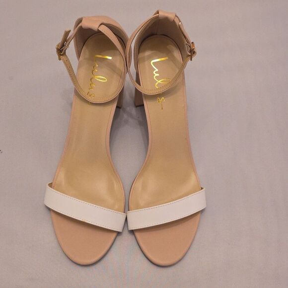 BRAND NEW LULU'S TAYLOR CHUNKY  HEEL  SANDALS - Picture 3 of 16